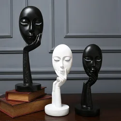 3D Face Mask Abstract Sculpture, Home Decoration Statue, Table Decorations Accessories, Art Figurine, Living Room Decor