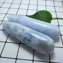 200g Crystal massage wand Natural celestite Quartz wands celestine stone beauty bar Wand For Healing Home Decoration 1pcs