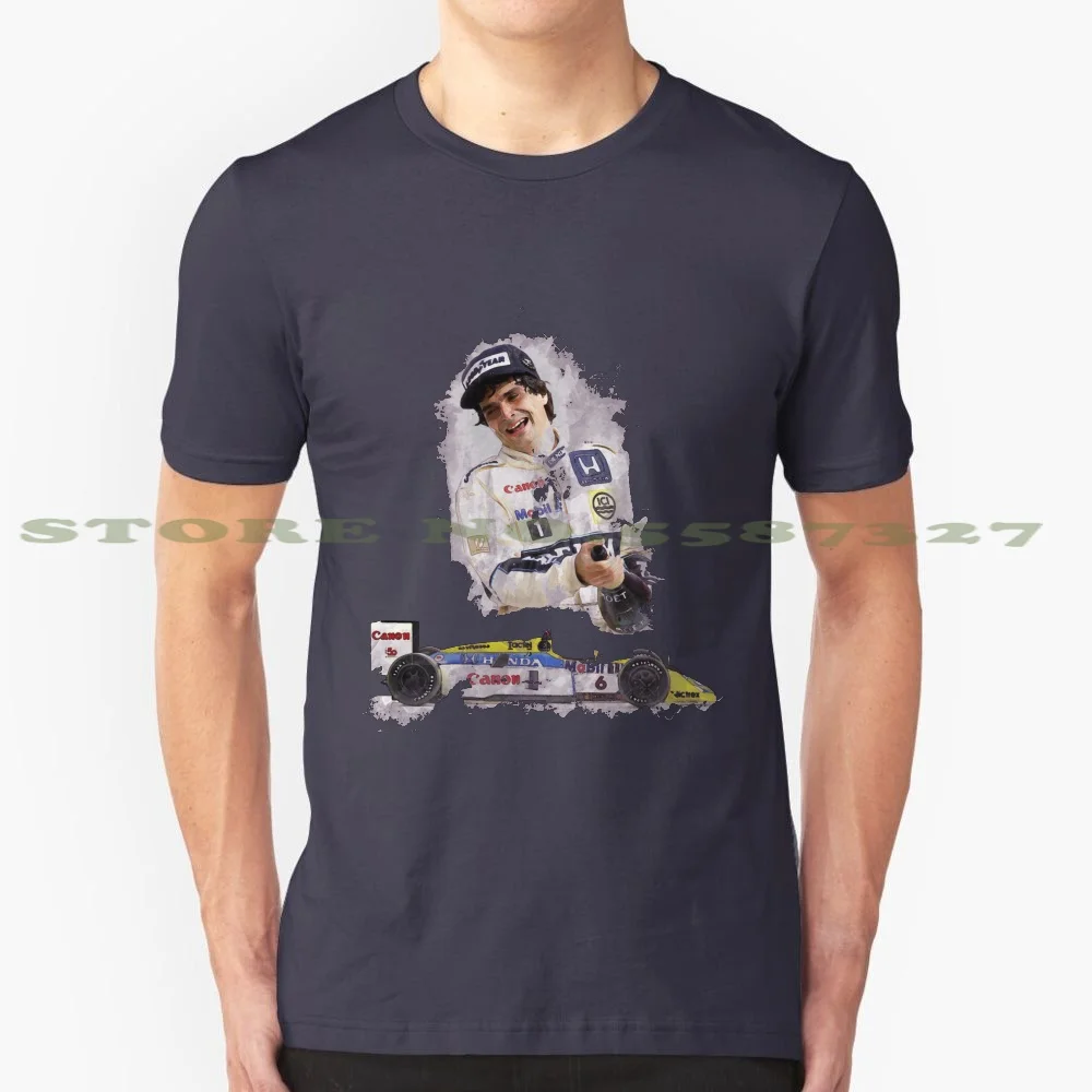 Legends : Nelson Piquet 100% Pure Cotton T-Shirt Motorsport Racing Cars Legends World Champion Nelson Piquet Watercolor