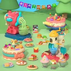 Puxida Color Mud Gel Plasticine Ice Cream Machine Christmas Gift Mold Tool For 3+ Children DIY Pretend Play Set With Gift Box