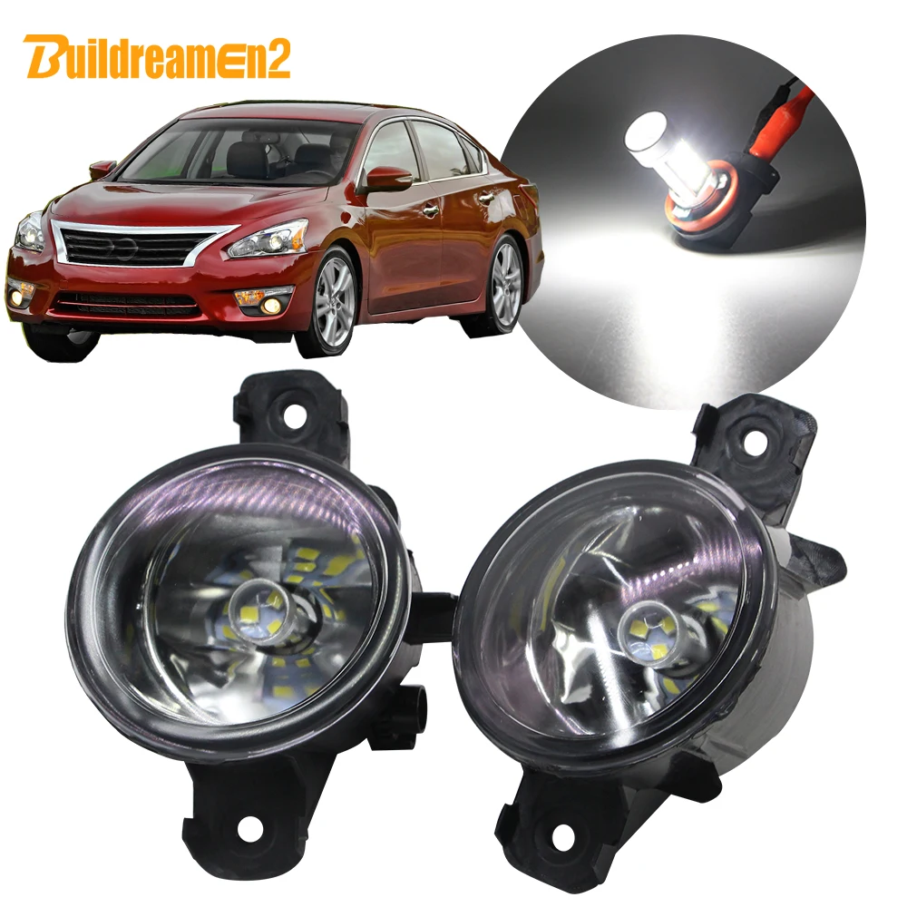 Buildreamen2 For Nissan Altima Car H11 Fog Light Assembly Lampshade + Bulb 12V Styling 2008 2009 2010 2011 2012 2013 2014 2015