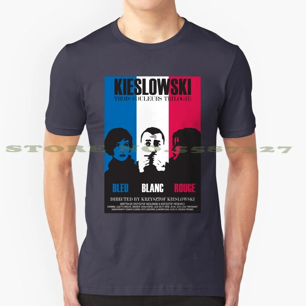 Three Colours Trilogy 100% Cotton T-Shirt Krzysztof Kieslowski Dekalog Three Colours Blue Three Colours White Three Colours Red