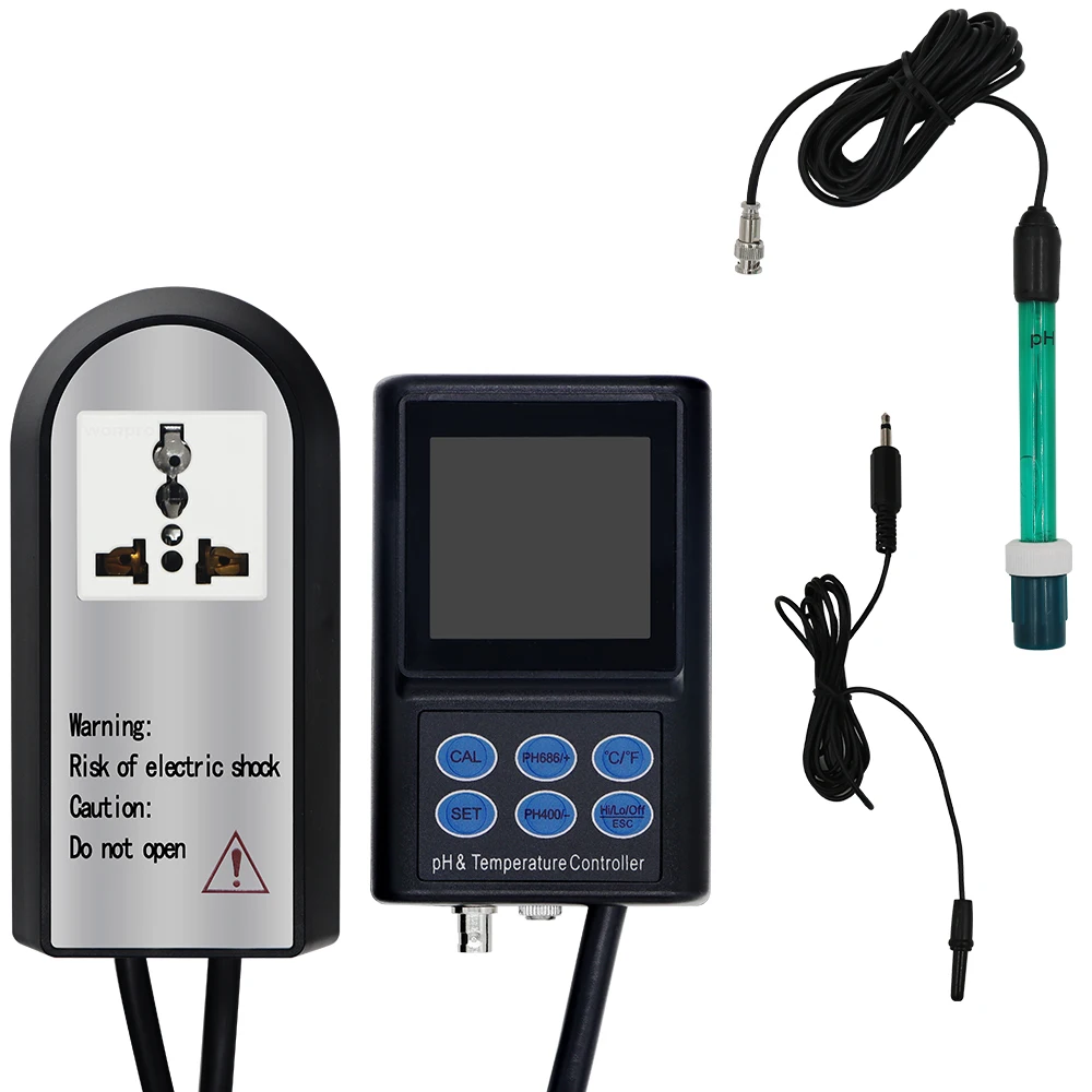 PH-221 Digital PH Meter Temperature Controller 0.00~14.00 PH Monitor Water Analyzer With Backlight for Aquarium Pool