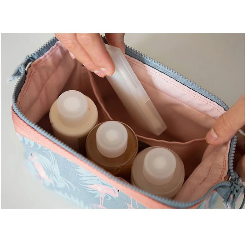 Borsa per cosmetici di nuova moda Borse per trucco fenicottero impermeabili da donna Organizzatore da viaggio Kit da toilette Borse per trucco