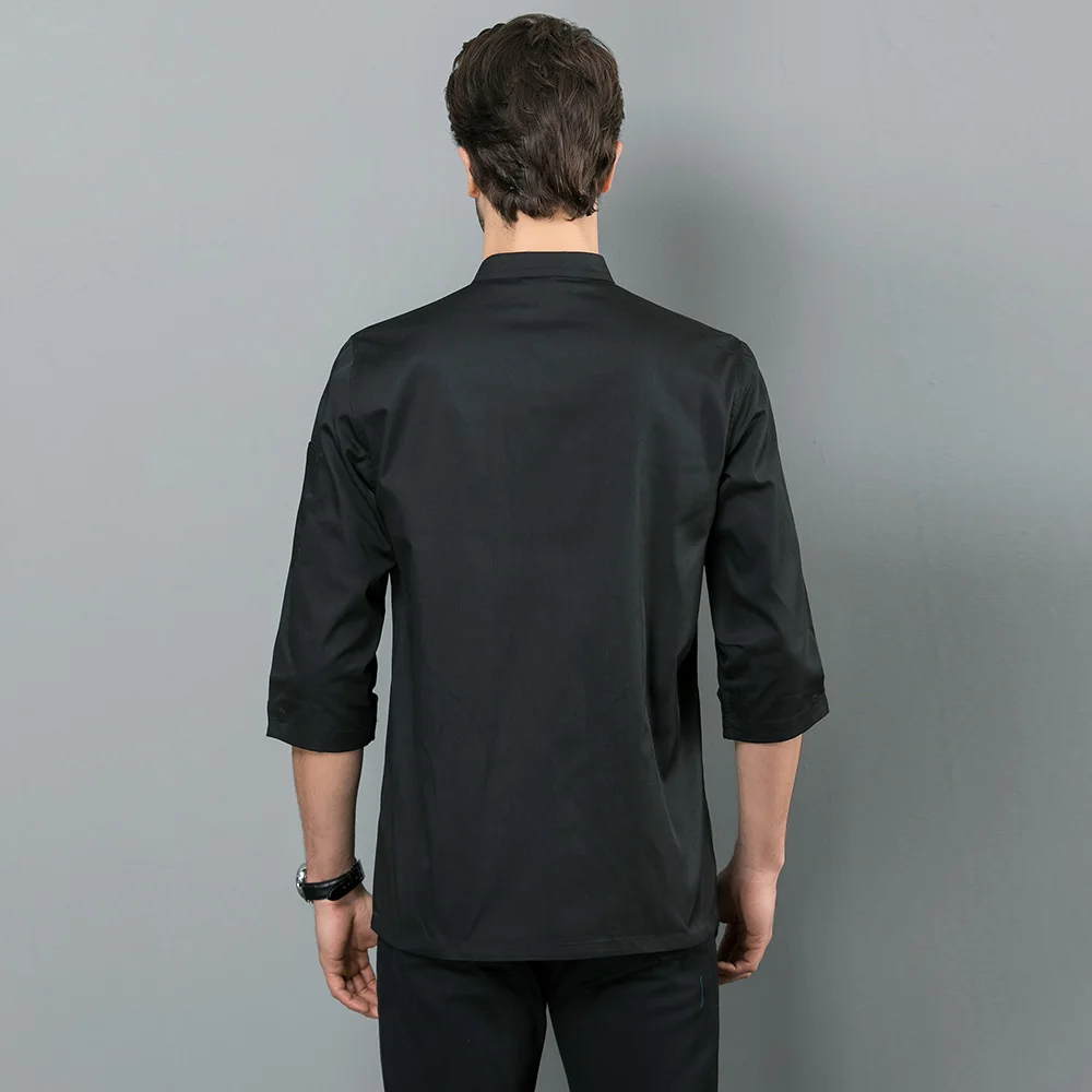 Chaquetas de trabajo para cocina, uniformes de Chef para restaurante, Sushi, panadería, café, camarero, Catering, abrigo blanco y negro, novedad de 2019