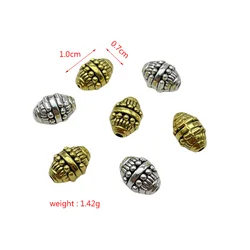 JunKang alloy 2 colors oval pitted flower pattern spacer beads DIY making bracelet necklace jewelry spacer connector