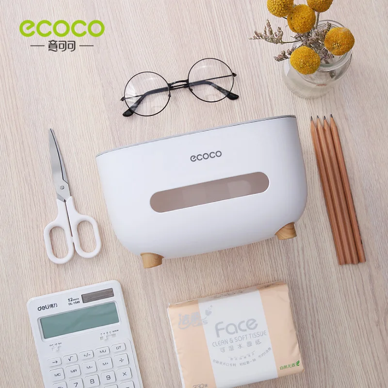 ECOCO Napkin Holder Household Living Room Dining Room Creative Lovely Simple Multi function Remote Control Storage Tissue Box