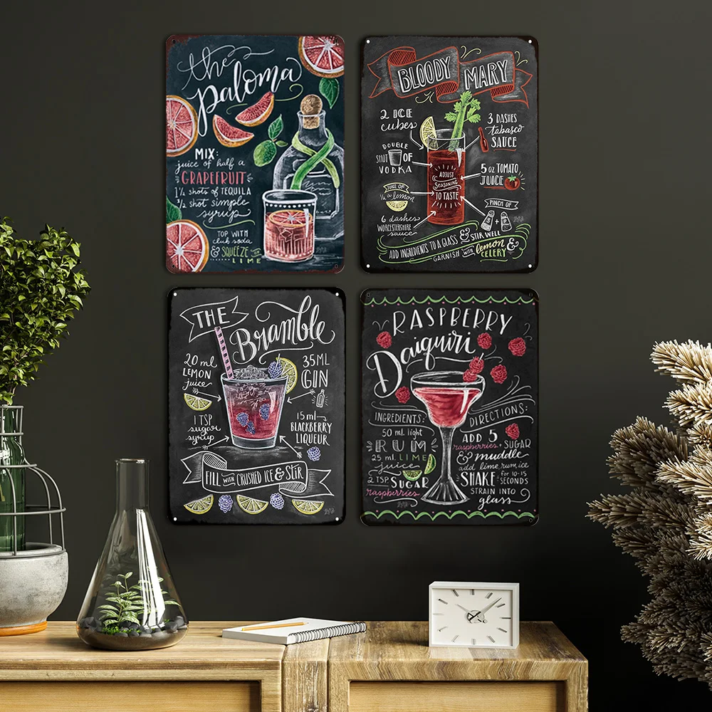 Summer Time BEER Retro Metal Tin Signs Mojito Cocktail Plaque Vintage Poster Bar Pub Art Stickers Wall Decor 20x30cm