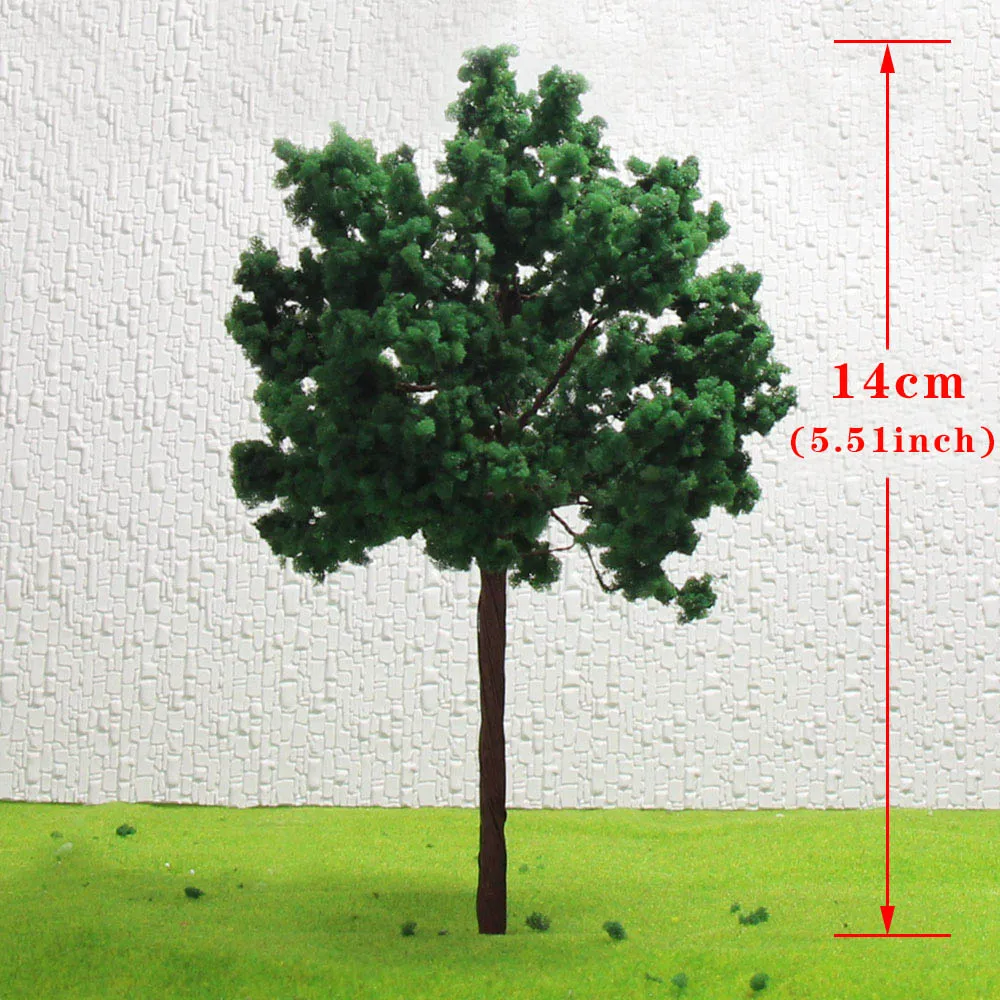 8pcs G Scale 1:25 Geep Green Model Trees Roadside Diorama 14cm Iron Wire Trunk D14070