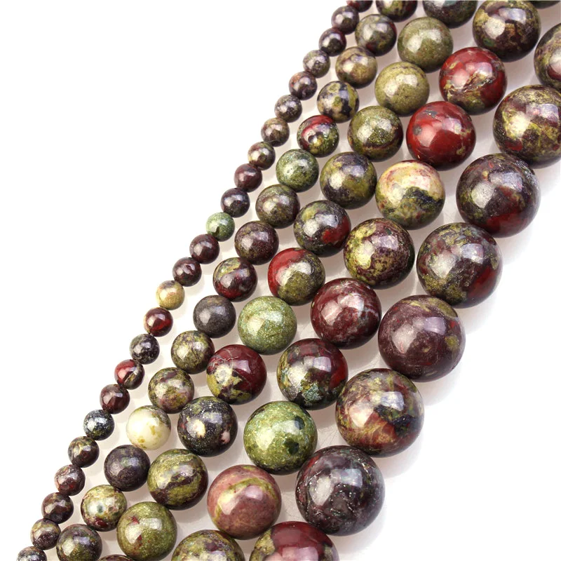 4 6 8 10 12mm Natural dragon blood jasper Gemstone Gem Round Loose Beads for Jewelry Making 1 Strand 15