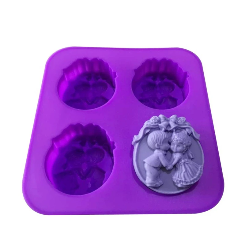 3D Craft Handmade DIY Silicone Soap Mold Soap Making 3D Angel Oval Soap Mould Craft Flowers Bathroom Kitchen Soap Mold