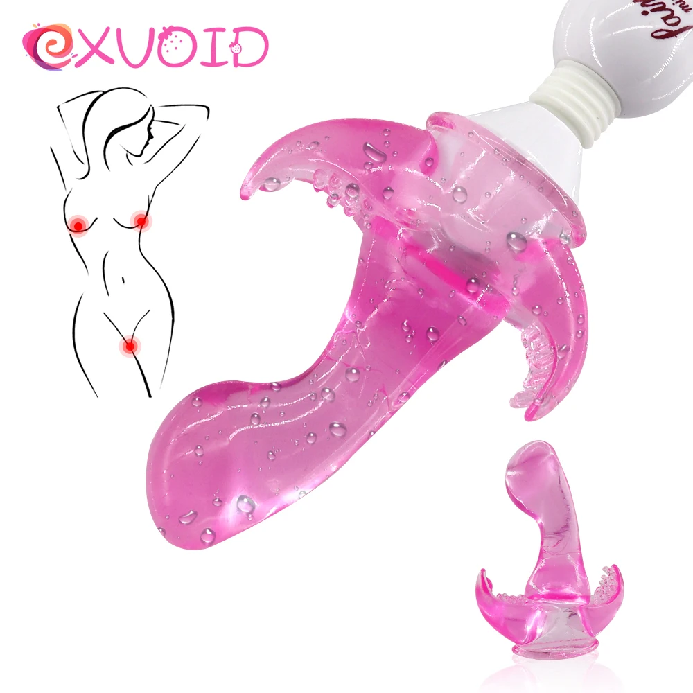 EXVOID 5CM Vibrator Cap Magic Wand Attachment Head Covers G Spot Vibrators Cap AV Stick Vibrator Accessories AV Rod Head Cap