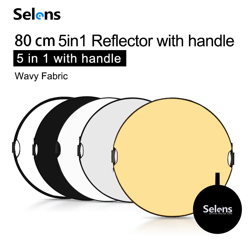 Selens 80CM 5 Trong 1 Phản Quang Chụp Ảnh Di Động Ánh Sáng Phản Quang Với Carring Dành Cho Chụp Ảnh Ảnh Phòng Thu Phụ Kiện