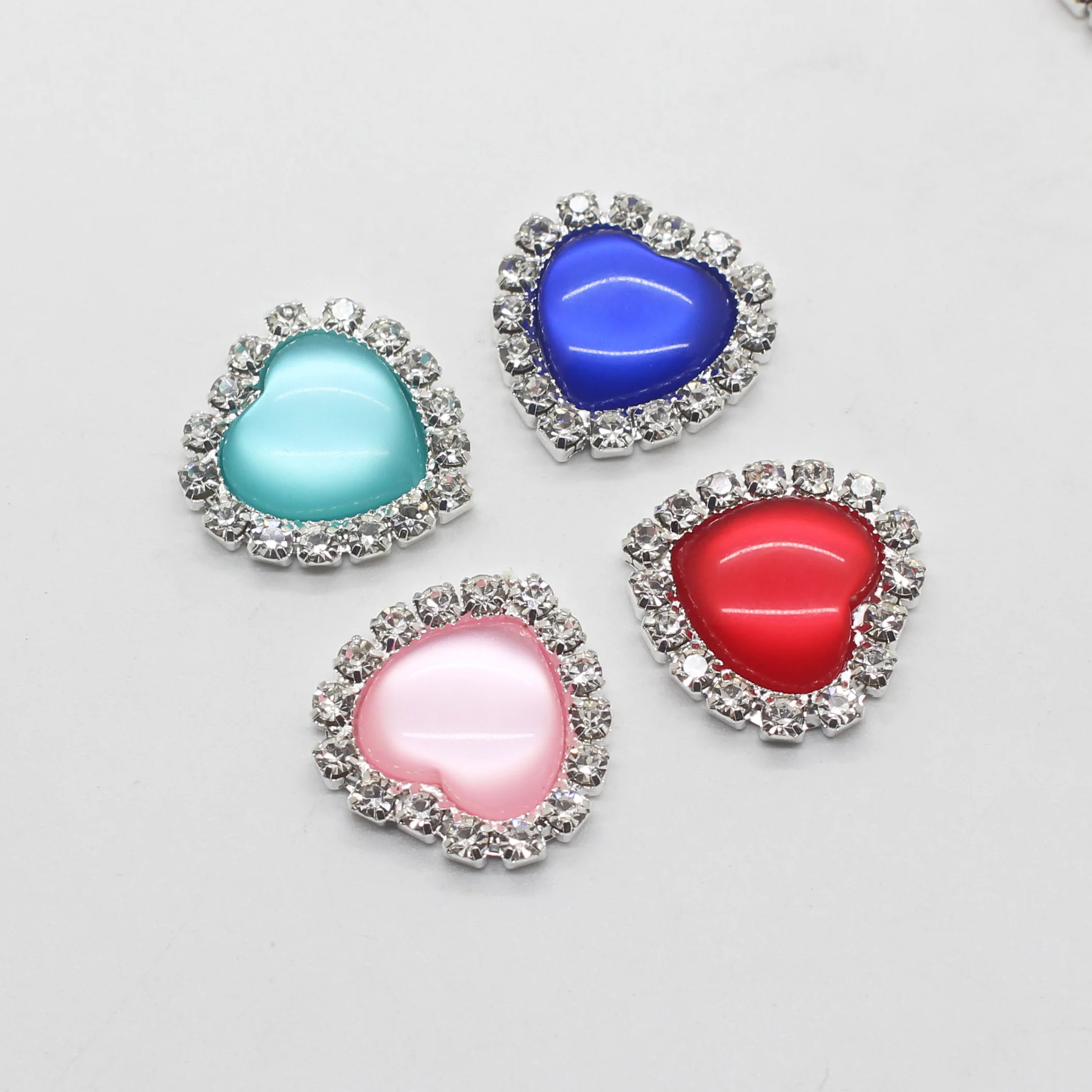 10 قطعة 18 مللي متر القلب الراتنج الحصى حجر الراين أزرار شقة الظهر الزينة للحرف اليدوية DIY بها بنفسك صنع المجوهرات اكسسوارات الديكور #5