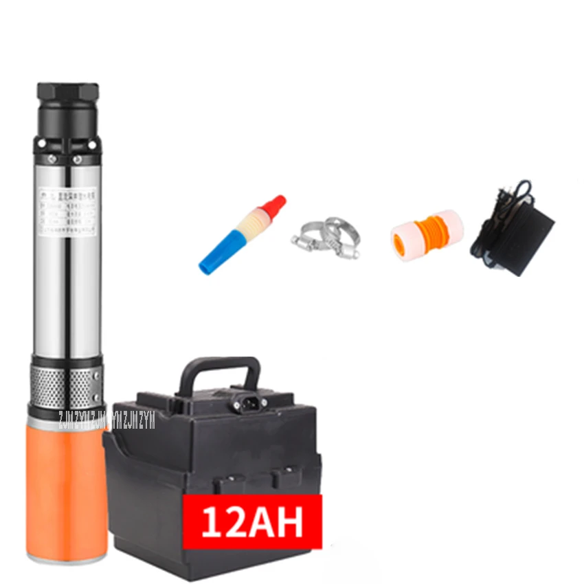 12Ah Battery Charging Deep-Well Pump Screw Submersible Pump Small Household Agricultural Irrigation Water Pump 2900rpm 450W 24V