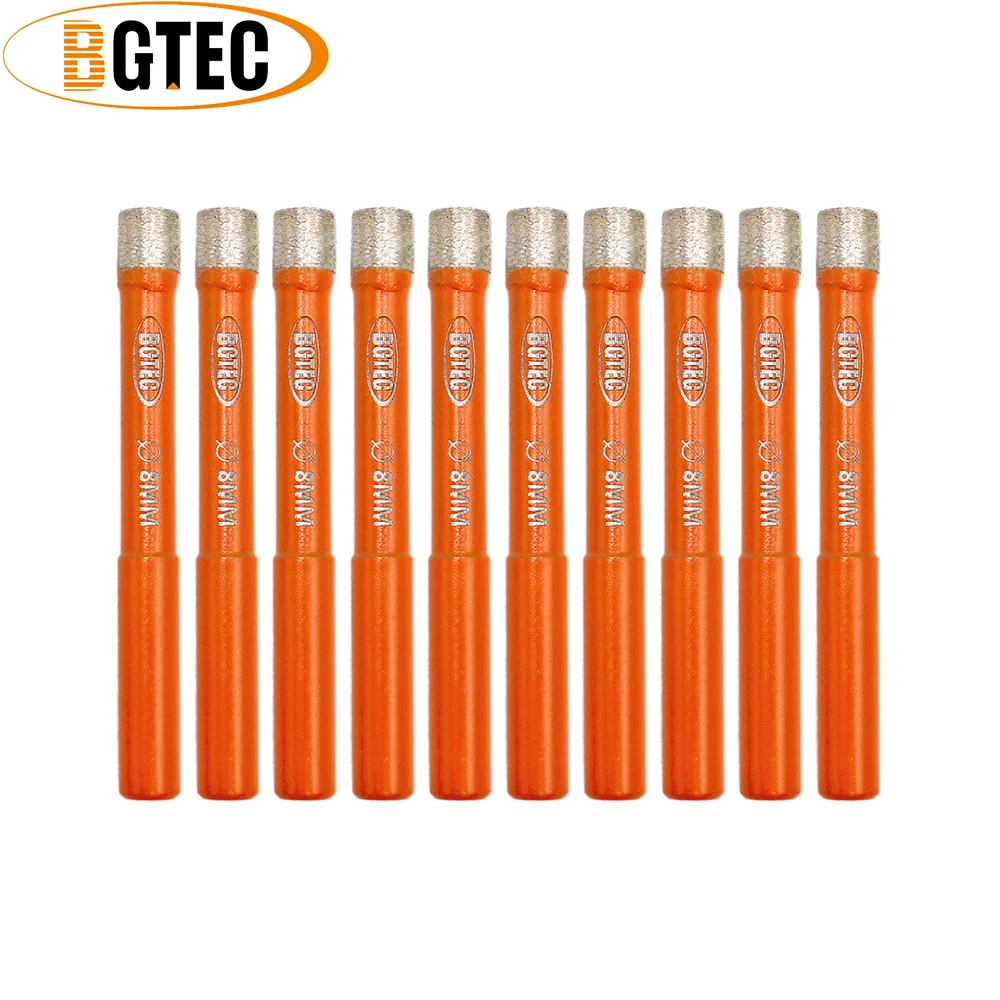 

BGTEC 10pcs Diameter 8mm Diamond Welded Drilling Core Bits (Wet) M14 thread for drilling granite and marbel hole saw