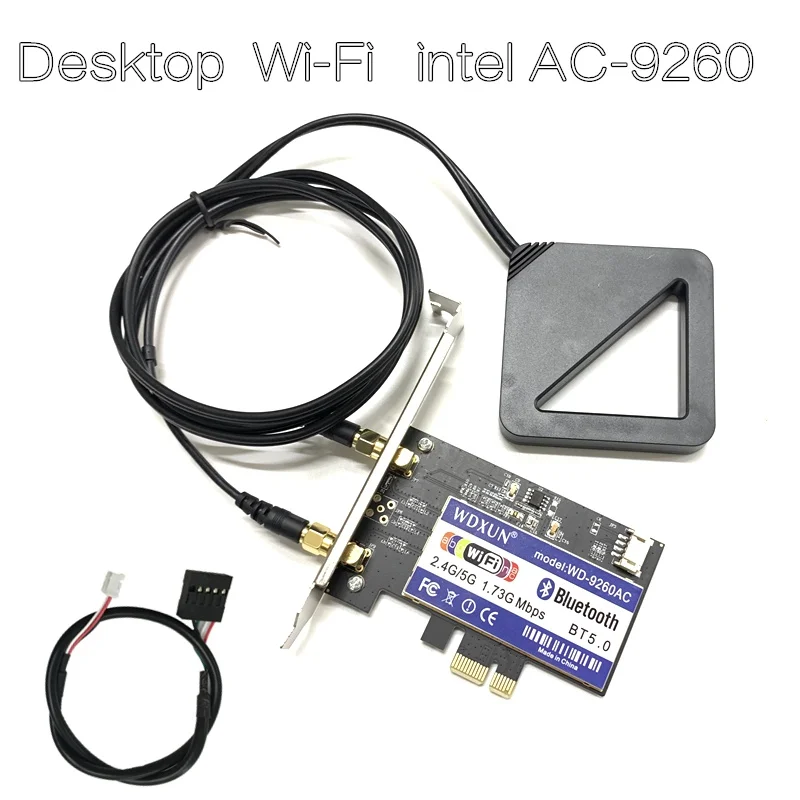 Dual Band Desktop PCI-E 1X Wireless-AC 9260  9260NGW 802.11ac 5Ghz 1.73Gbps WiFi Bluetooth 5.0 Game Adapter for Windows 10