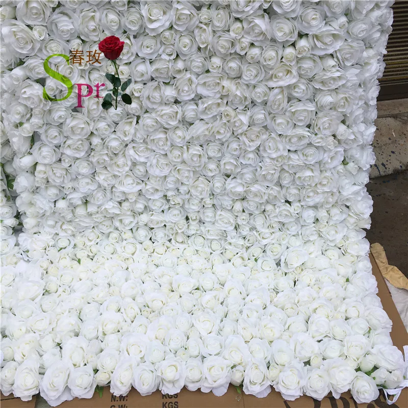 SPR white/iovry flowers wall can roll up arch table runner artificial floral decorations arrangement free shpping