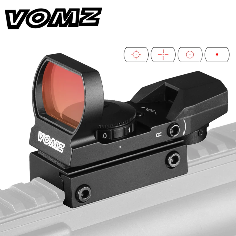 1x22x33mm Multi 4 Reticle Electro Red Dot Sight Riflescope with Mount for 20mm Rail