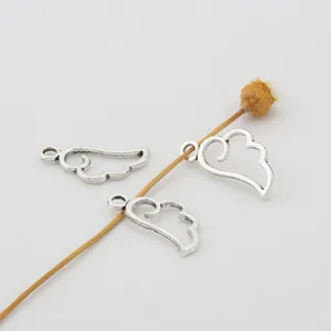 100 buah Warna Perak Lucu Sayap Mini Pesona Sayap Malaikat Liontin Gelang Kalung Perlengkapan Perhiasan A3345 10 pesona sayap penjualan terbaik - №