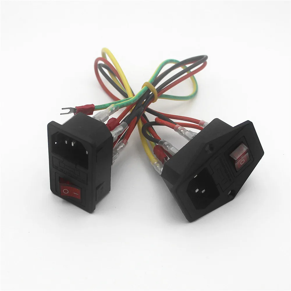 Rocker Switch Fused IEC320 C14 Inlet Power Supply Socket For Makerbot Ultimaker 10A Fuse Switch Connector Plug