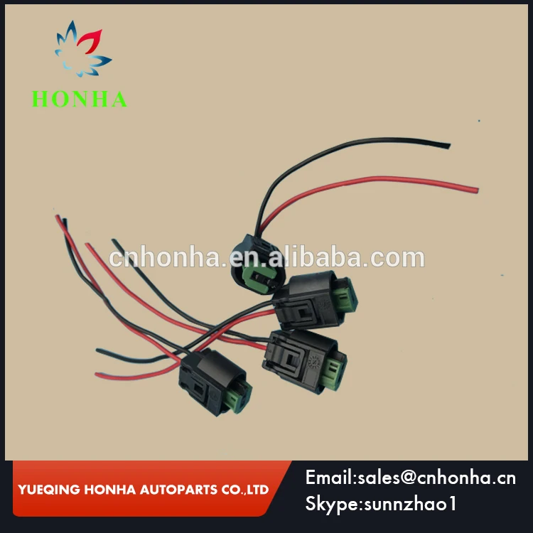 

Free shipping 50/100 pcs Tyco 2 pin female fuel injector automotive wiring connector 1-967644-1 with 15cm 20AWG wire