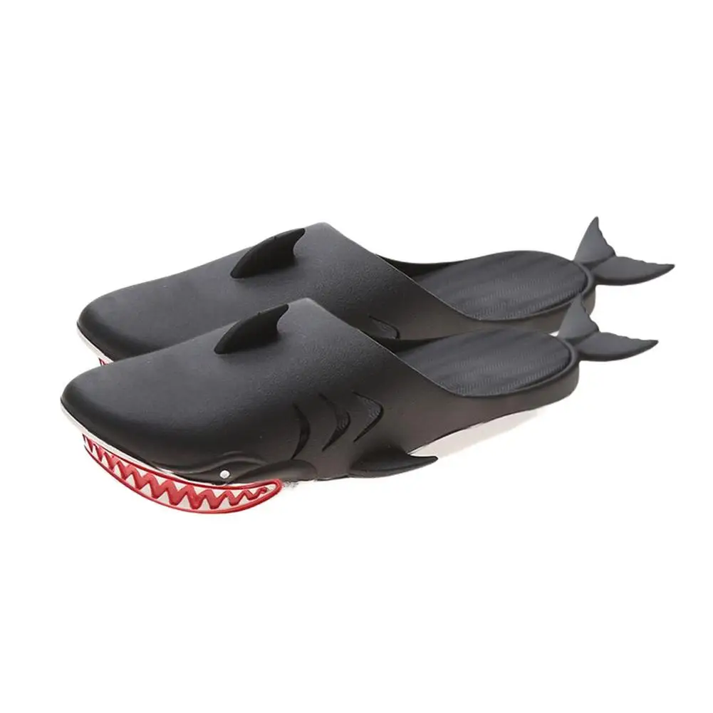 Unisex Shark Slippers wrapped toe Soft bottom Beach flip flop Fish Funny Sandals indoor outdoor Shark Flat shoes lady Slippers