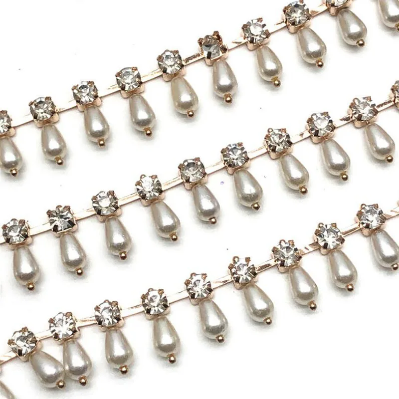 

11 ярдов кристалл горный хрусталь бахрома отделка кисточкой цепочка жемчуг отделка для тканевой сумки обувь тканевое украшение для вечеринки