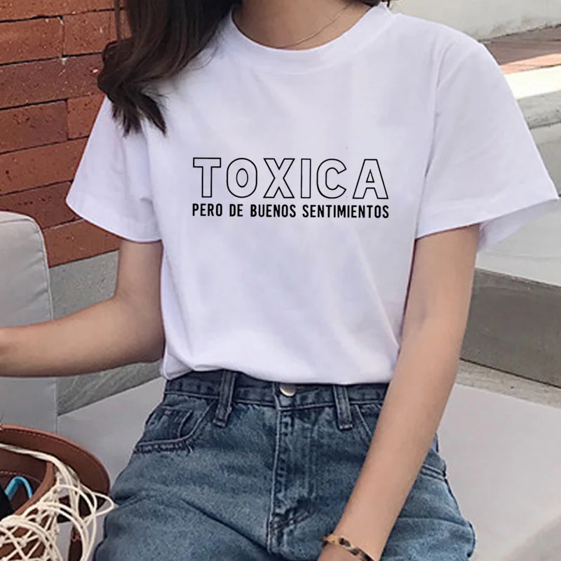 Women's T-shirt TOXICA Printed T-shirt Women Summer Short Sleeve Britney Harajuku T-shirt Streetwear O-neck Top T-shirt Female