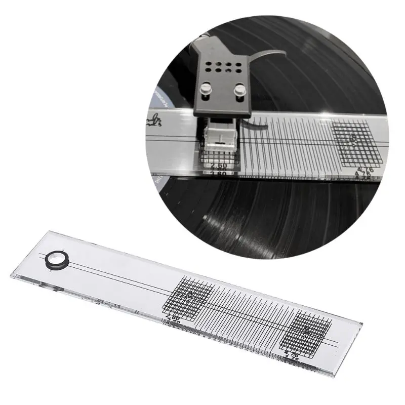 Turntable Phono Phonograph Cartridge Adjustment Ruler Calibration Gauge LP Stylus Alignment Protractor Tool Mirror Azimuth Angle