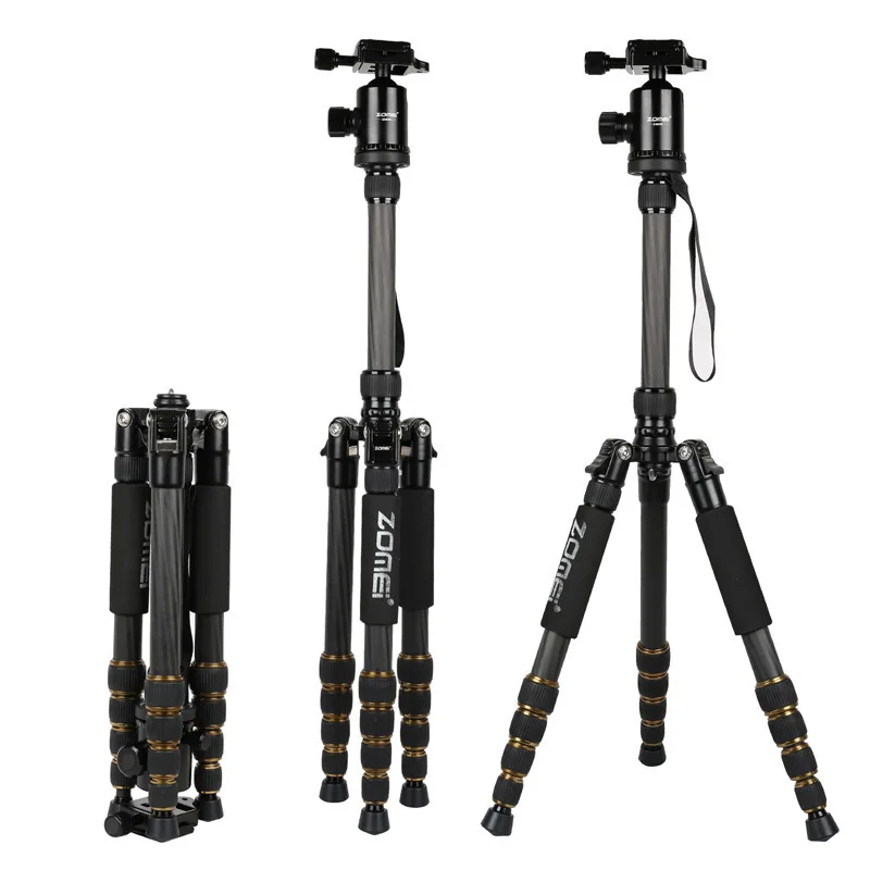 

Zomei Z669C Carbon Fiber Camera Mount Tripod Stand with Travel Bag Lightweight Cell Phone Tripod Compatible with All Cameras