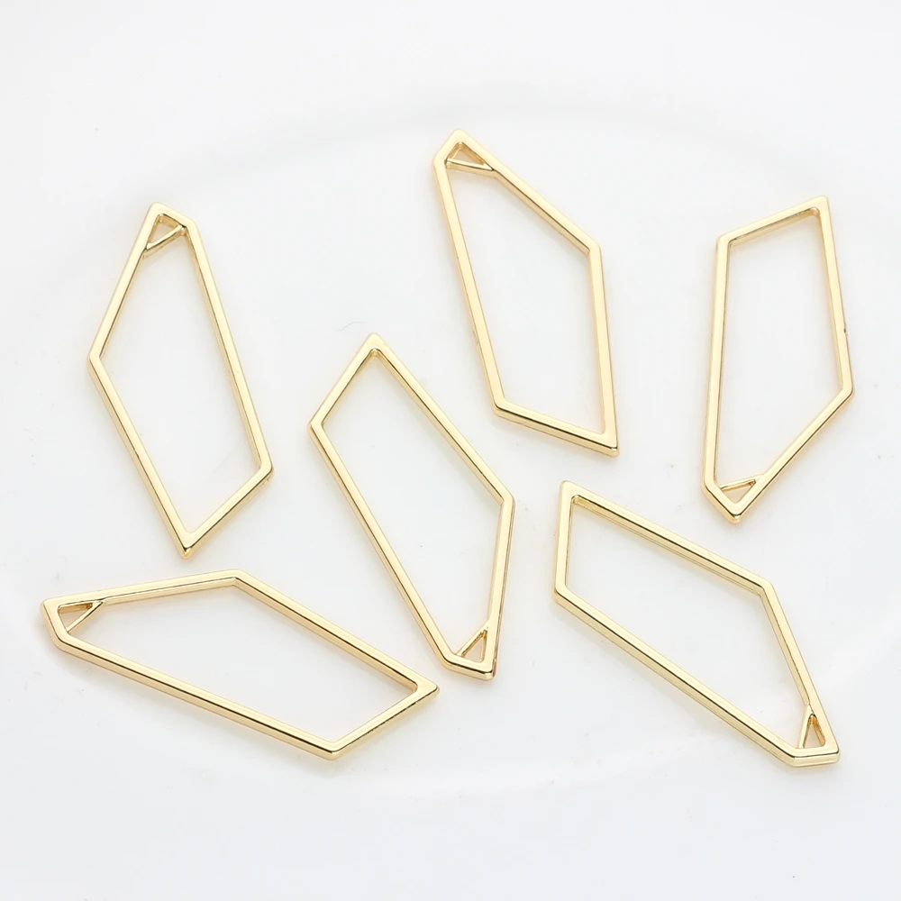 10pcs/lot Zinc Alloy Geometric Bezel Bezel Metal UV Resin Charms Pentagons Auric For DIY Jewelry Accessories