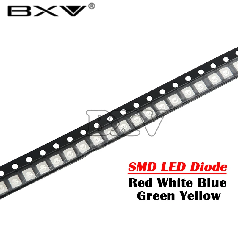 100PCS Super Bright 3528 1210 SMD LED Red Green Blue Yellow White LED Diode