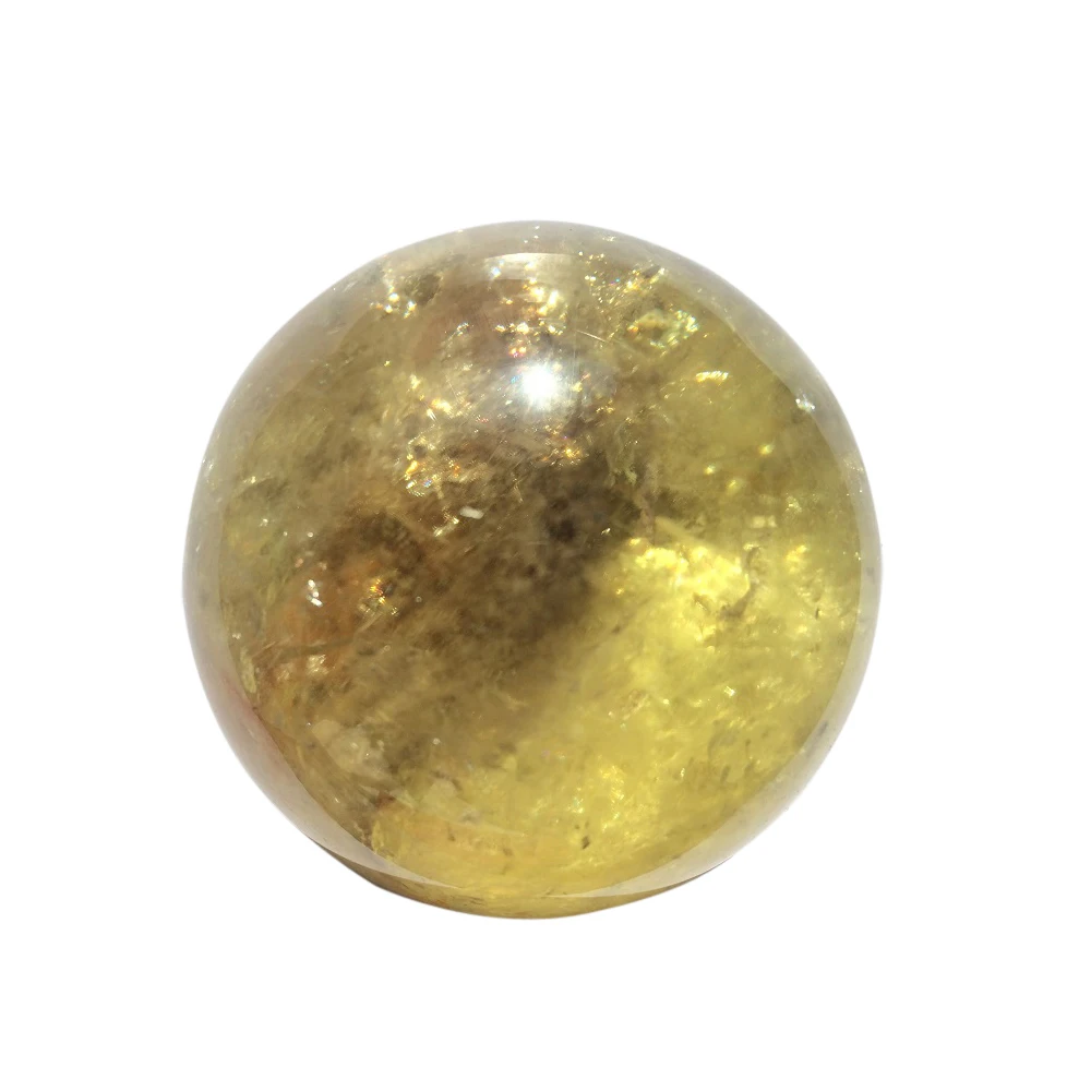 

50-55mm Natural Yellow Crystal Ball Citrine Sphere Chakra Clear Quartz Minerals Healing For Massage Gifts Fengshui Decoration