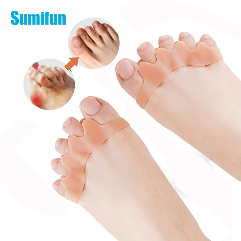 

2pcs Silicone Gel Toe Separator Hallux Valgus Orthopedic Protector Thumb Corrector Spacers Bunion Relief Foot Care Tool Pedicura