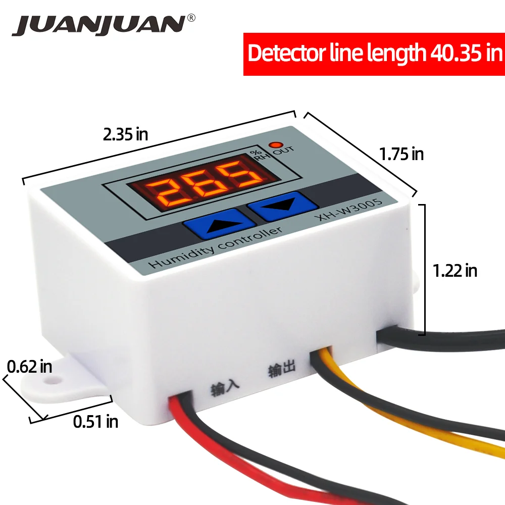XH-W3005 ตัวควบคุมความชื้น 12V 24V 220V ความชื้นดิจิตอลสวิทช์ควบคุม Hygrostat SWITCH SENSOR วัดระดับความชื้น