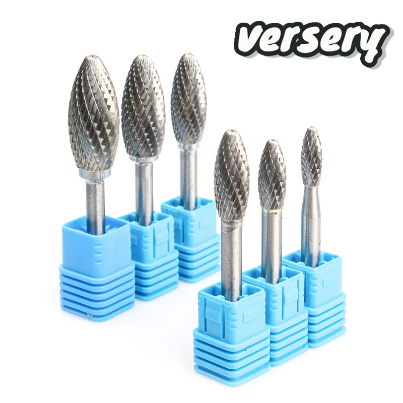 YG8 Alloy Rotary File 1Pc HX Type Double Slot Tungsten Steel Wood Carving Grinding Head Hard Metal Milling Cutter For Copper