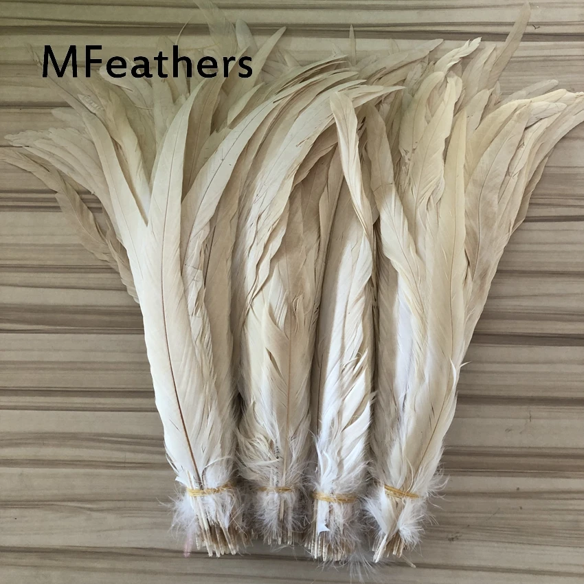 wholesale 100pcs/lot natural Beautiful Rooster feathers 30-35cm Raw white color chicken Feather diy handmade carnival decoration