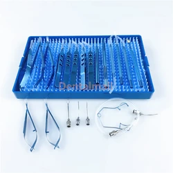 21PCS Ophthalmic Instruments eye Cataract Set Eye with sterilization tray box