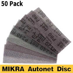 125*70mm Mesh Dust-free Sandpaper Dry Hook Loop Sanding Discs Abrasive Sandpaper 80-320 Grit For Car Wood Glass Polishing 50 Pcs