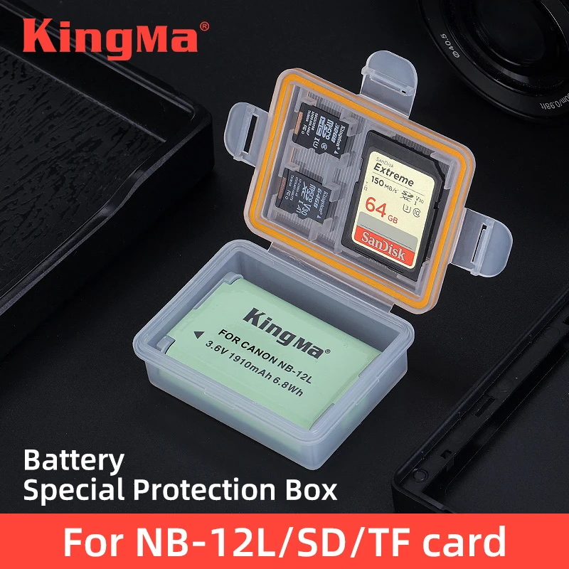 

KingMa Plastic Battery Holder Case Battery Storage Box For Canon NB-12L Battery PowerShot G1X Mark II G1X2 N100 MINI X