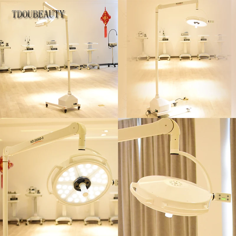 TDOUBEAUTY Super 108W Movable Floor Surgical Shadowless Lamp Pet Surgery Shadowless Lamp KD-2036L-3 Plastic Surgery Lighting