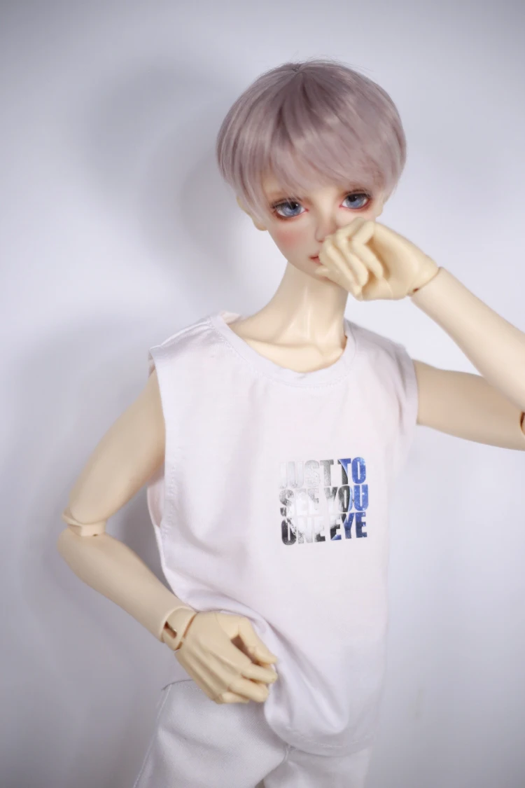 G10-350 1/4 MSD 1/3 SD10 فتاة العم SSDF POPO68 ID75 SD BJD MSD ملابس دمى مطبوعة سترة دون أكمام 1 قطعة