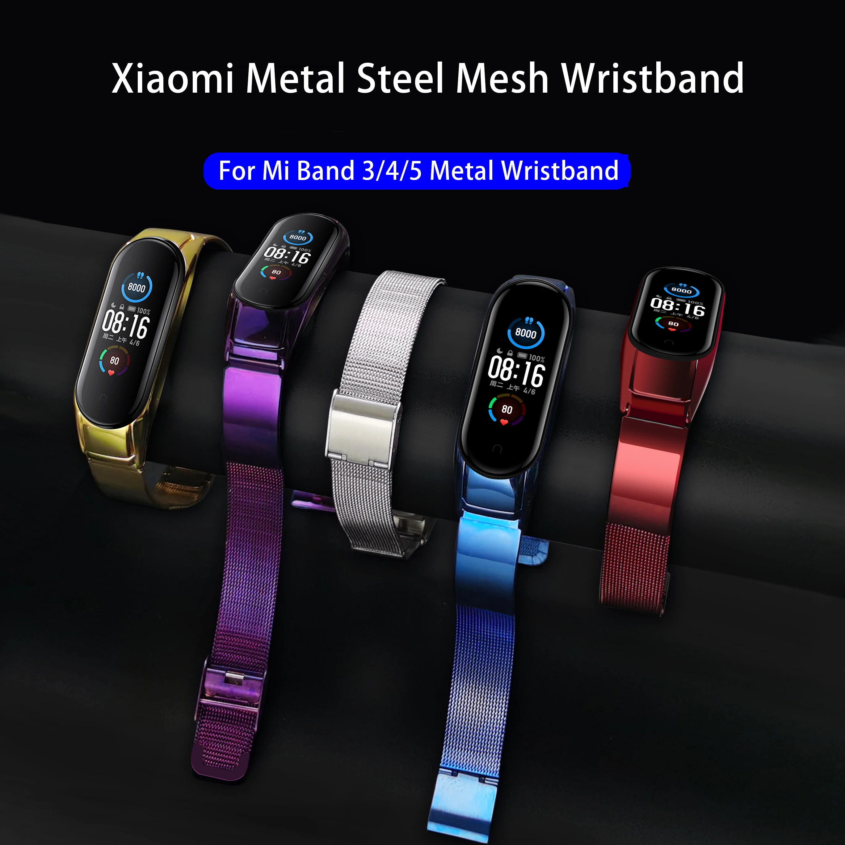 Metal bracelet For Mi band 2 3 4 5 6 7 NFC Stainless Steel Replacement Strap For Xiaomi Mi Band 5 Band4 Strap Miband Accessories