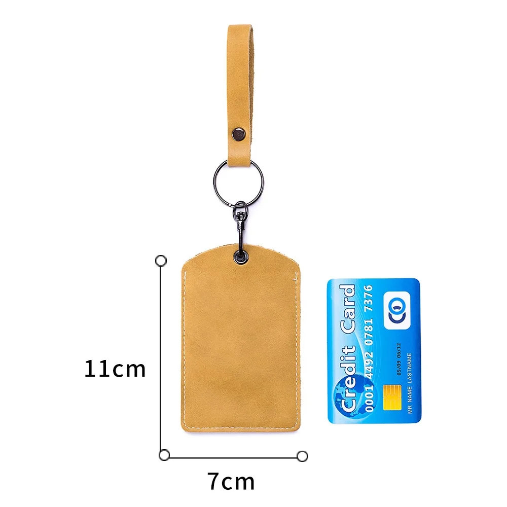 A2731 Split Cow Leather Keychain Control Tokey Key Ring Tags Keyfob ID Card Case Bag Doorlock Access Holder