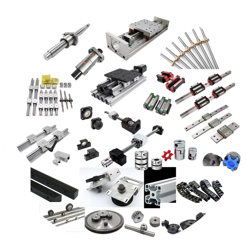 3/4 aixs CNC complete kit：Linear Guide HGR15 HGR20 Ball screw SFU1605 & NEMA23 Stepper Motor & Air cooling Spindle Water cooled