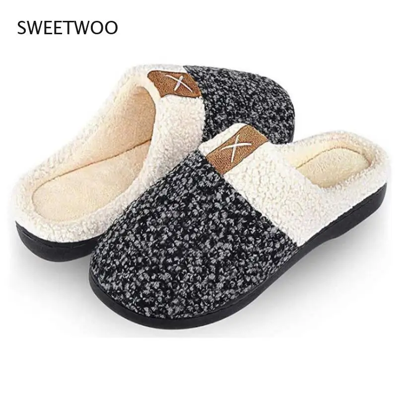 Spring and Autumn Men's and Women's Comfortable Memory Foam Slippers Arch Shoes Indoor Warm Home Shoes Casual Shoes