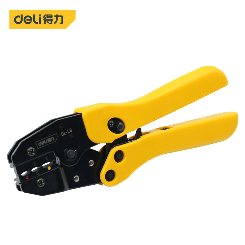 

deli DuPont Terminals Crimp Pliers And Interchangeable Dies Wire Crimper Crimping Tools Ratcheting For 1 2 5 Cutter Plier