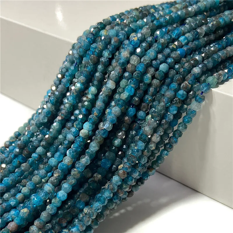 Natural Apatite Abacus Beads 3*4 mm Polished Rondelle Spacer Strand Beads For DIY Making Jewelry Accessory Bracelet Necklace 15