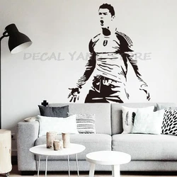 Stickers Boys Birthday Gifts School and Children Room Decor Special Wall Decals 1609 E WALL Football Star PVC